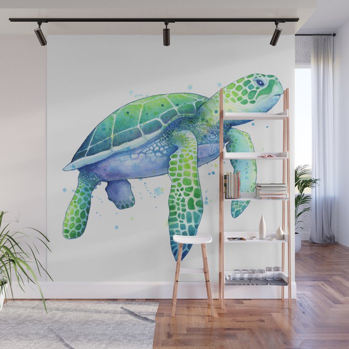 Green Sea Turtle Wall Mural By Samnagel