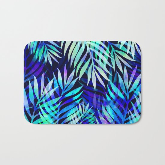 Watercolor palm pattern Bath Mat