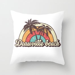 Deauville beach beach city Throw Pillow