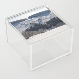 New Zealand Photography - Forest On The Snowy Hills Of New Zealand Acrylic Box