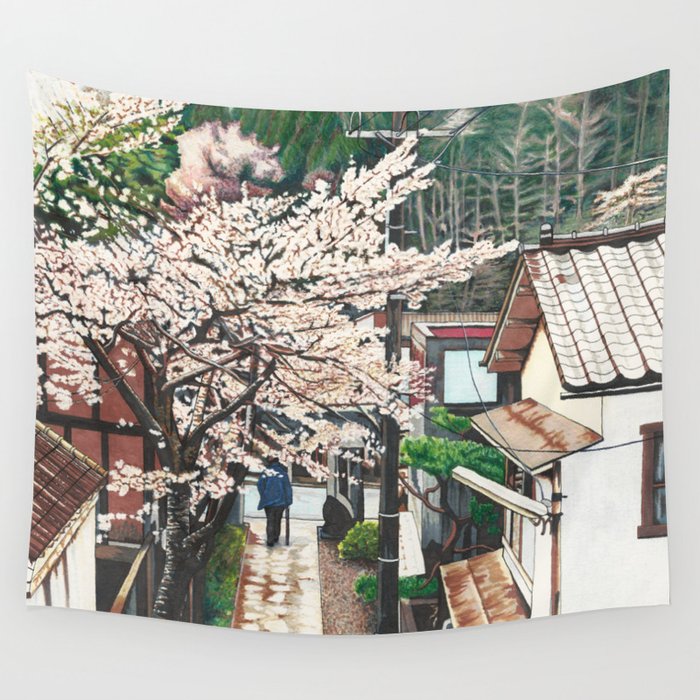 Ping By Cherry Blossoms Wall Tapestry Fineartsbyerin Society6 Ping By Cherry Blossoms Wall Tapestry