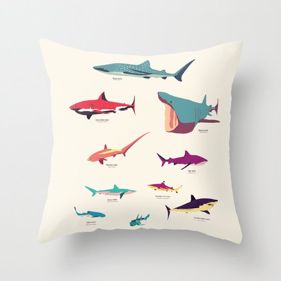 Sharks Throw Pillow