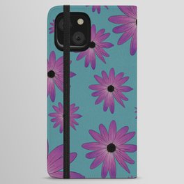 Pink Daisy Pattern  iPhone Wallet Case