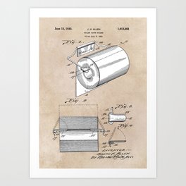 patent art Allen Toilet paper holder 1933 Art Print