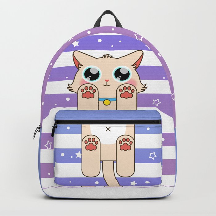 Space Cat Cream Pastel Backpack By Likekay Society6