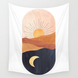 Abstract day and night Wall Tapestry