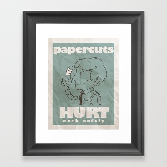 Papercuts Hurt Framed Art Print