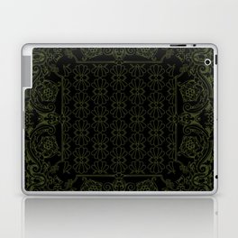 Bandana Inspired Pattern | Green on Black Laptop Skin