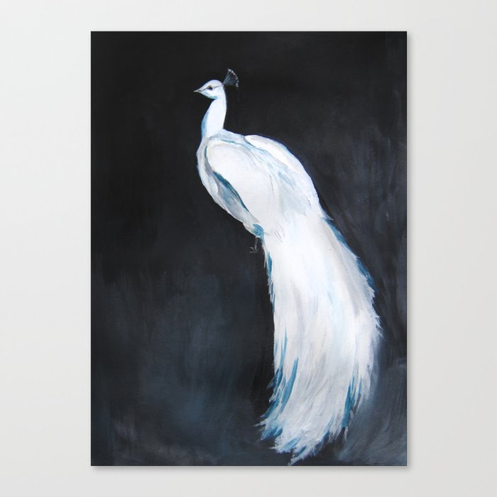 white peacock paintings