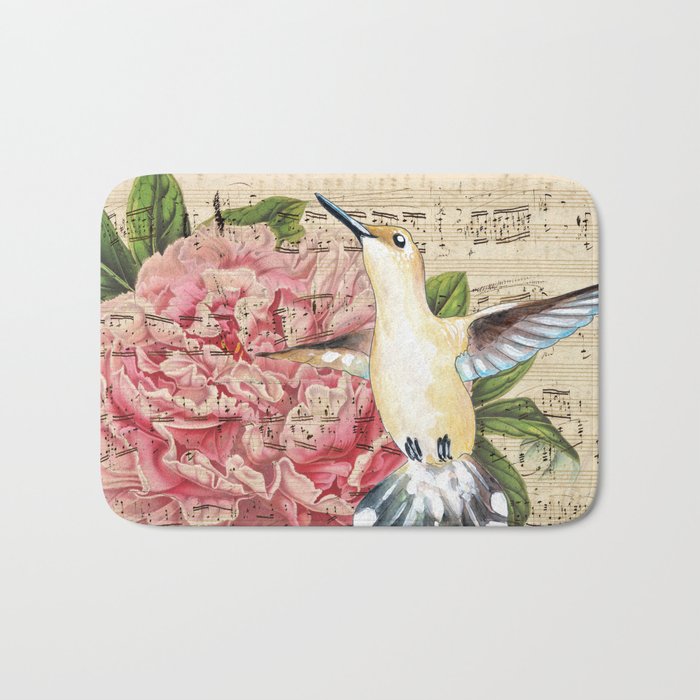 Hummingbird Peony Song Bath Mat