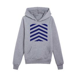 Navy and White Chevron Stripes Kids Pullover Hoodies