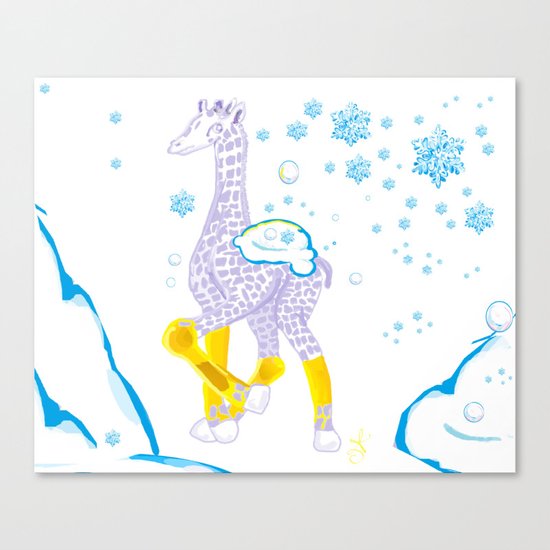 Winter is Coming - Midas is Ready - Christmas Lavender Giraffe Canvas Print