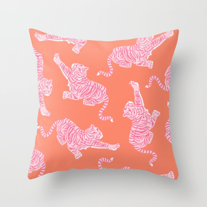 Year of the Tiger - Orange/Pink Throw Pillow