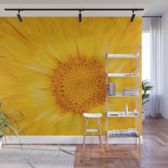 Yellow Sunshine Marigold Flower (Nature Macrophotography) Wall Mural
