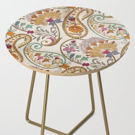 Granny Chic Floral Paisley Fabric Side Table
