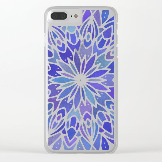Mandala Vivid Blue Clear iPhone Case