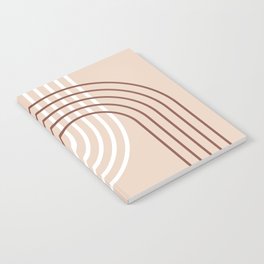 Geometric Lines Rainbow Abstract 3 in Beige and Terracotta Notebook