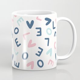 Valentine Pastel Pink Blue Letter Love Mug