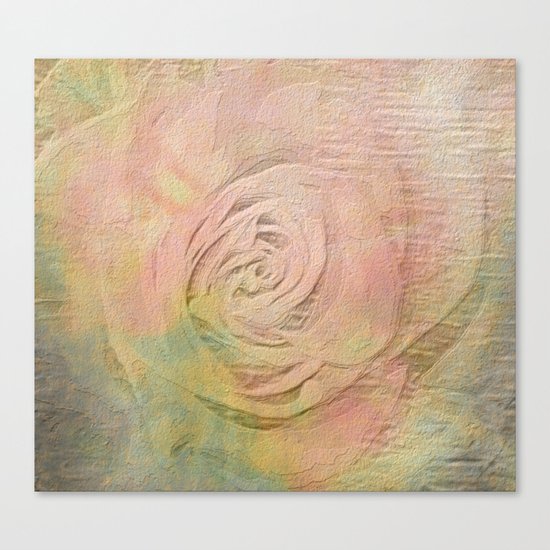 Timeless Vintage Pressed Pastel Rose Canvas Print