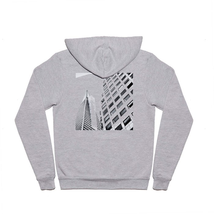 pyramid building and modern building at San Francisco, USA in black and white Hoody