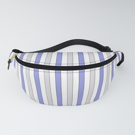 Pastel Blue And Black Stripes On White Vintage Striped Pattern Aesthetic Fanny Pack