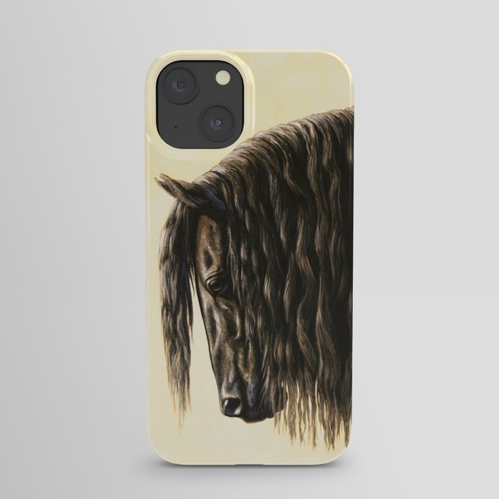 Black Friesian Draft Horse iPhone Case