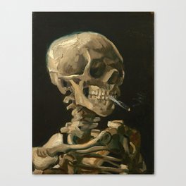 Vincent van Gogh - Skull of a Skeleton with Burning Cigarette Canvas Print