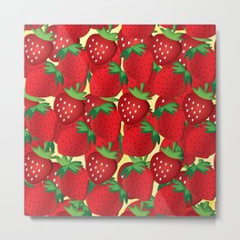 Strawberry Metal Print | Berries, Sweet, Green, Strawberries, Digitalpattern, Digital, Fruits, Strawberryart, Graphicdesign, Strawberrypattern 