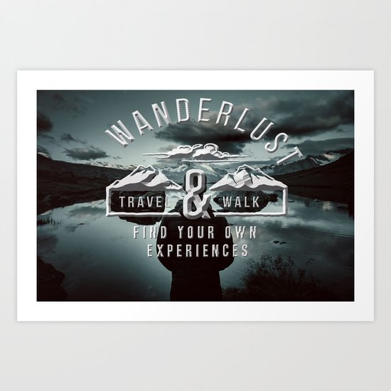 Wanderlust - Mountains and lake - Photoadaption Art Print