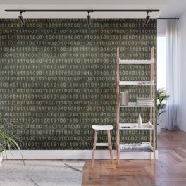 The Binary Code - Distressed textured version Wall Mural