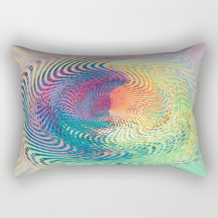 Rainbow Radiance: Multi-Colored Rainbow Wave Rectangular Pillow