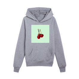 giant cherry green Kids Pullover Hoodies