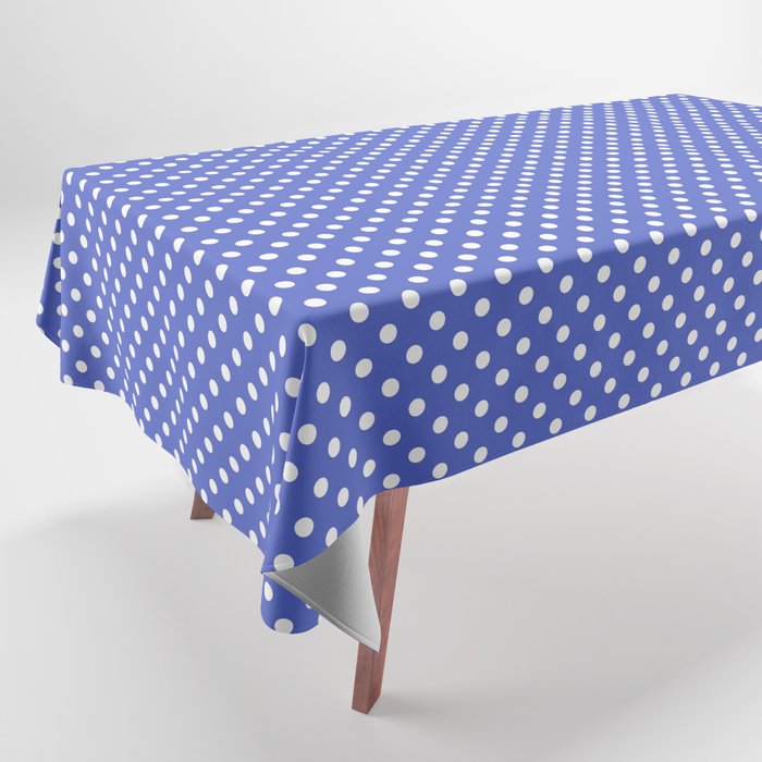 Small blue and white vintage polka dots Tablecloth