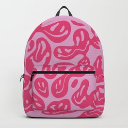 Pink Dripping Smiley Backpack | Trendy, Indie, Meltingsmiley, Aesthetic, Hotpink, Trend, Smiley, Dripsmileyface, Drippingsmile, Cheap 