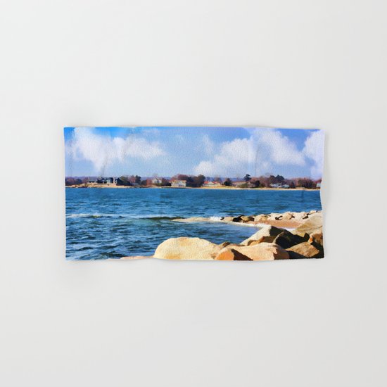 New England Shoreline - Painterly Hand & Bath Towel