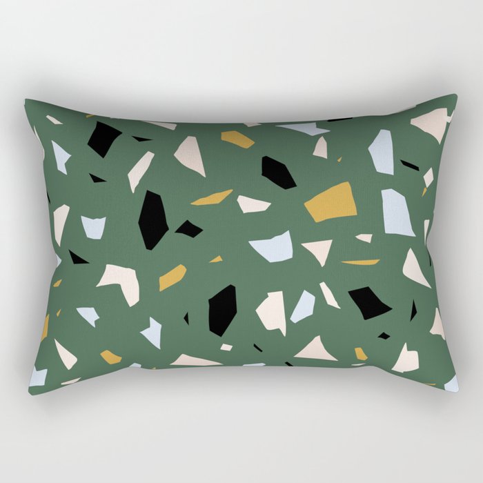 Green Terrazzo Rectangular Pillow