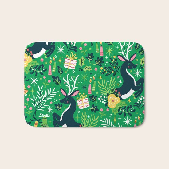 Festive Deer Bath Mat