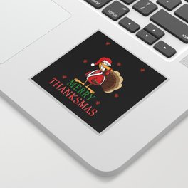 Merry Thanksgiving Christmas Turkey Sticker