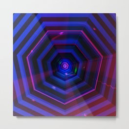 Heptagon Metal Print | Electronic, Rhythm, Music, Tunnel, Background, Sound, Portal, Hexagon, Digital, Vibration 