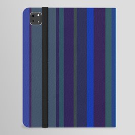 strong blue and very dark violet colored stripes iPad Folio Case