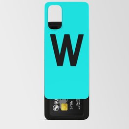 LETTER w (BLACK-CYAN) Android Card Case