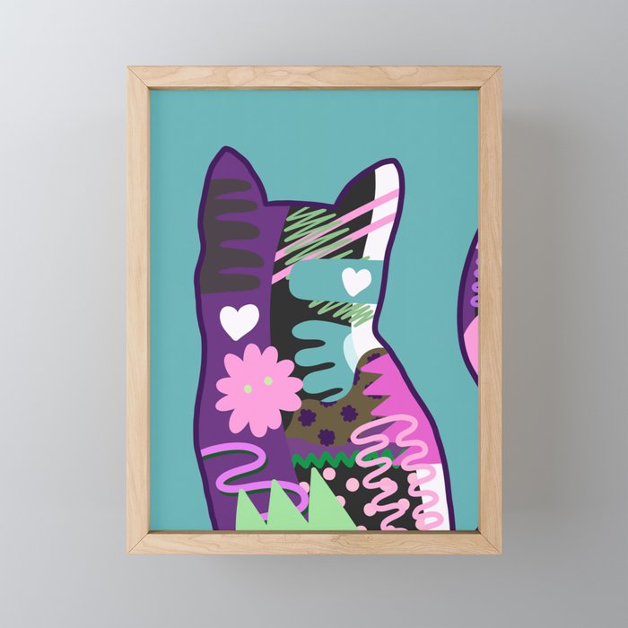 Abstract cat meow 3 Framed Mini Art Print