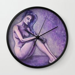 Purple Touch / Nude Woman Series Wall Clock