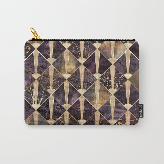 Art Deco Tiles - Plum Carry-All Pouch