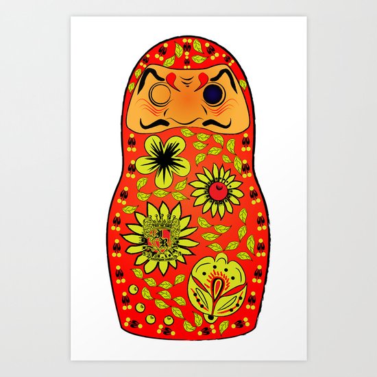 Matryoshka Daruma Art Print