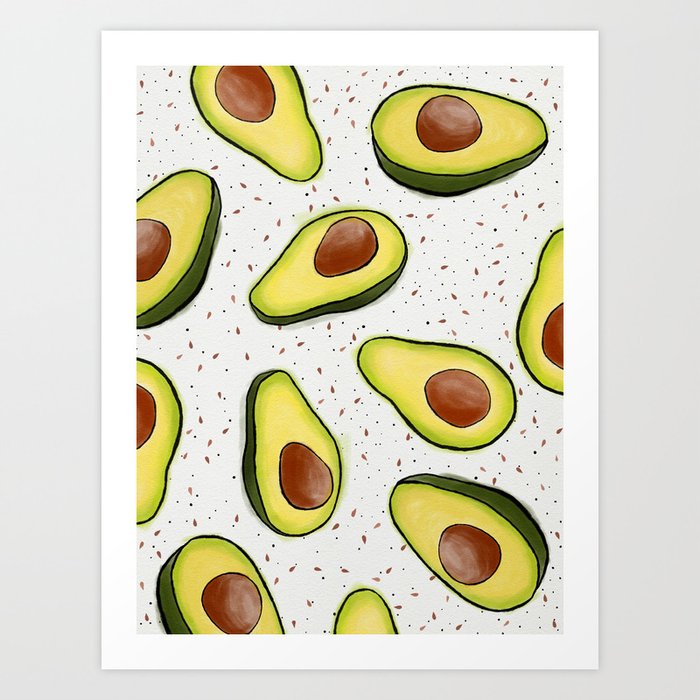 Avocados Art Print by Kat Prince |
