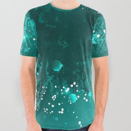 Emerald Glitter Background All Over Graphic Tee