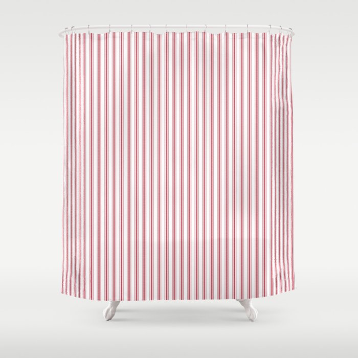 Mattress Ticking Narrow Striped Usa Flag Red And White Shower Curtain By Podartist Mattress Ticking Narrow Striped Usa Flag Red And White Shower Curtain By Podartist
