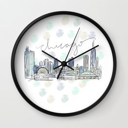 Chicago Skyline RER Wall Clock