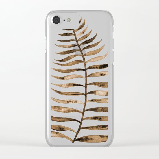 Palm Leaf – Sepia Clear iPhone Case